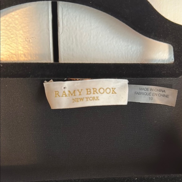 NWOT Gorgeous! Ramy Brook V-neck Wrap Mini Dress Multi Color Metallic on Black - Picture 5 of 14